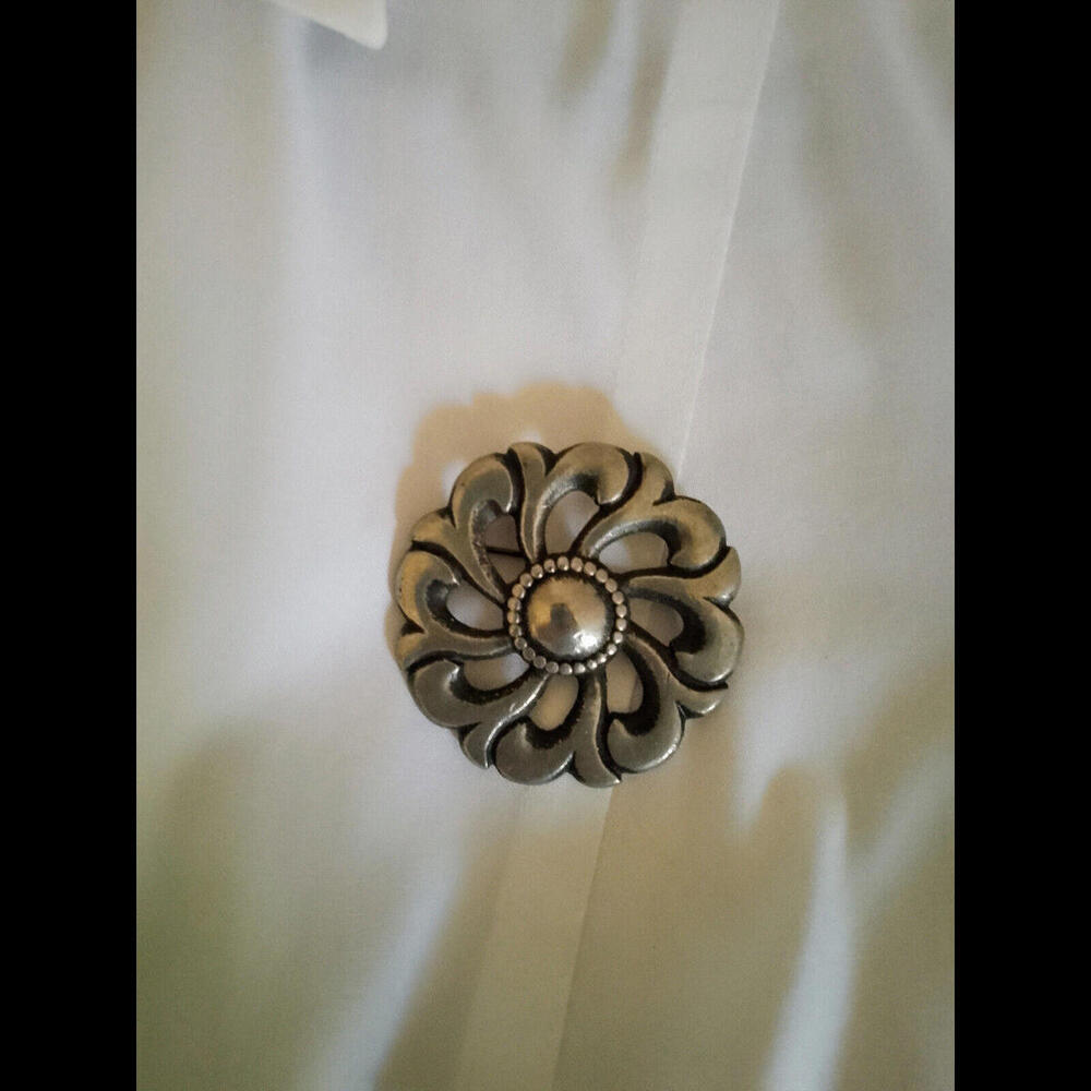 Vintage Eric Fransson Pewter Brooch‎ Sweden Signed